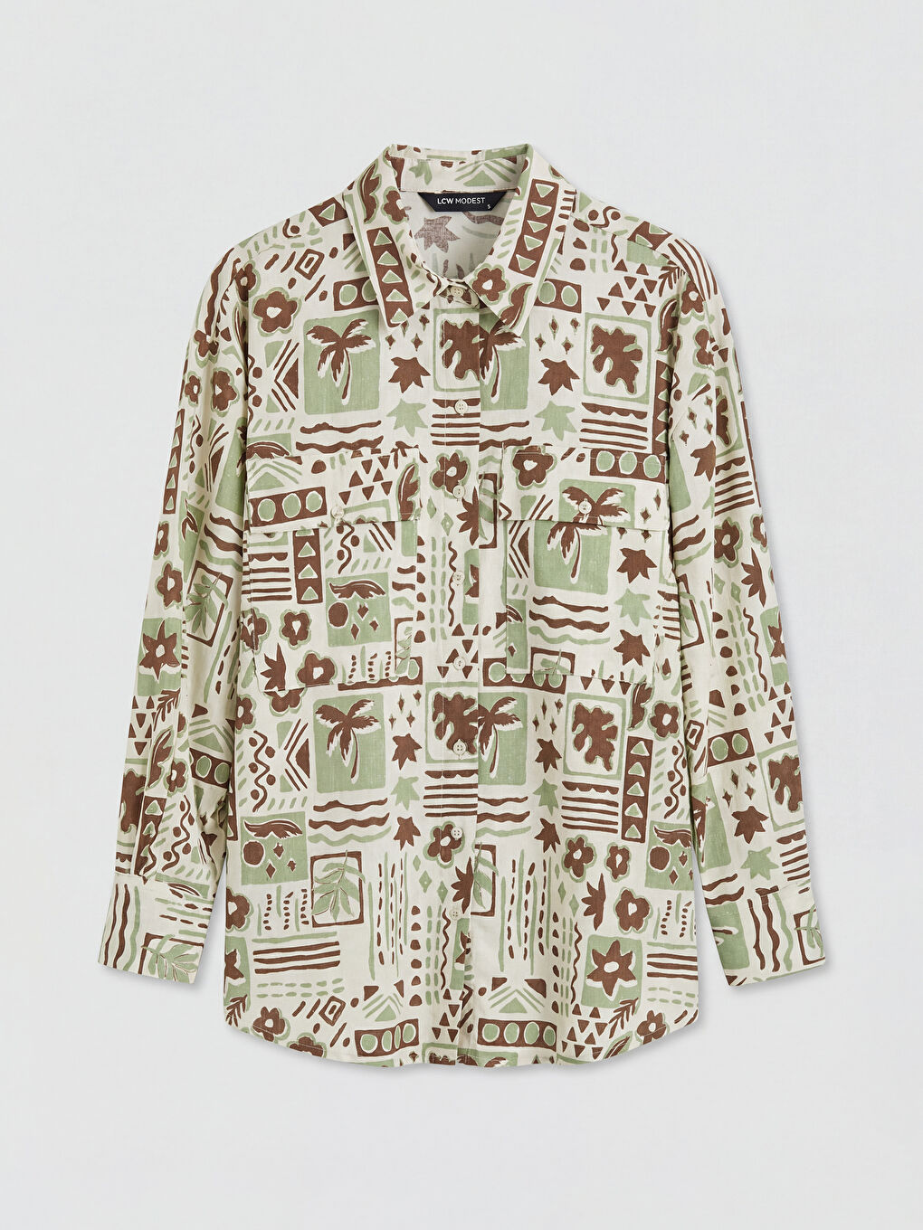 Patterned Oversize Women's Shirt Tunic-8