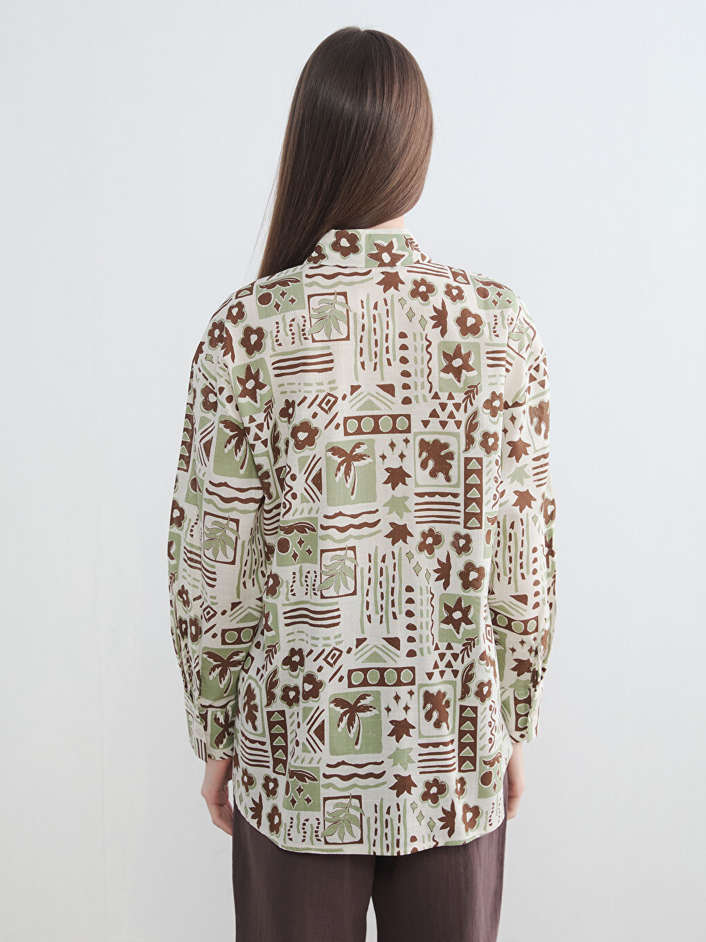 Patterned Oversize Women's Shirt Tunic-6