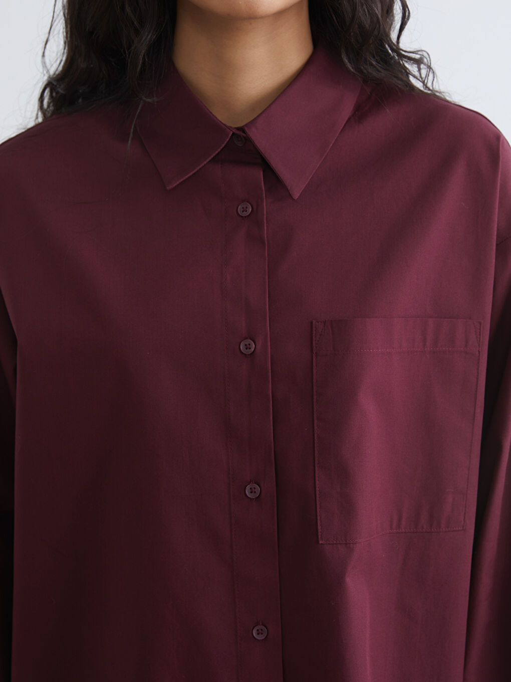 Oversized Poplin Women's Shirt Tunic-2
