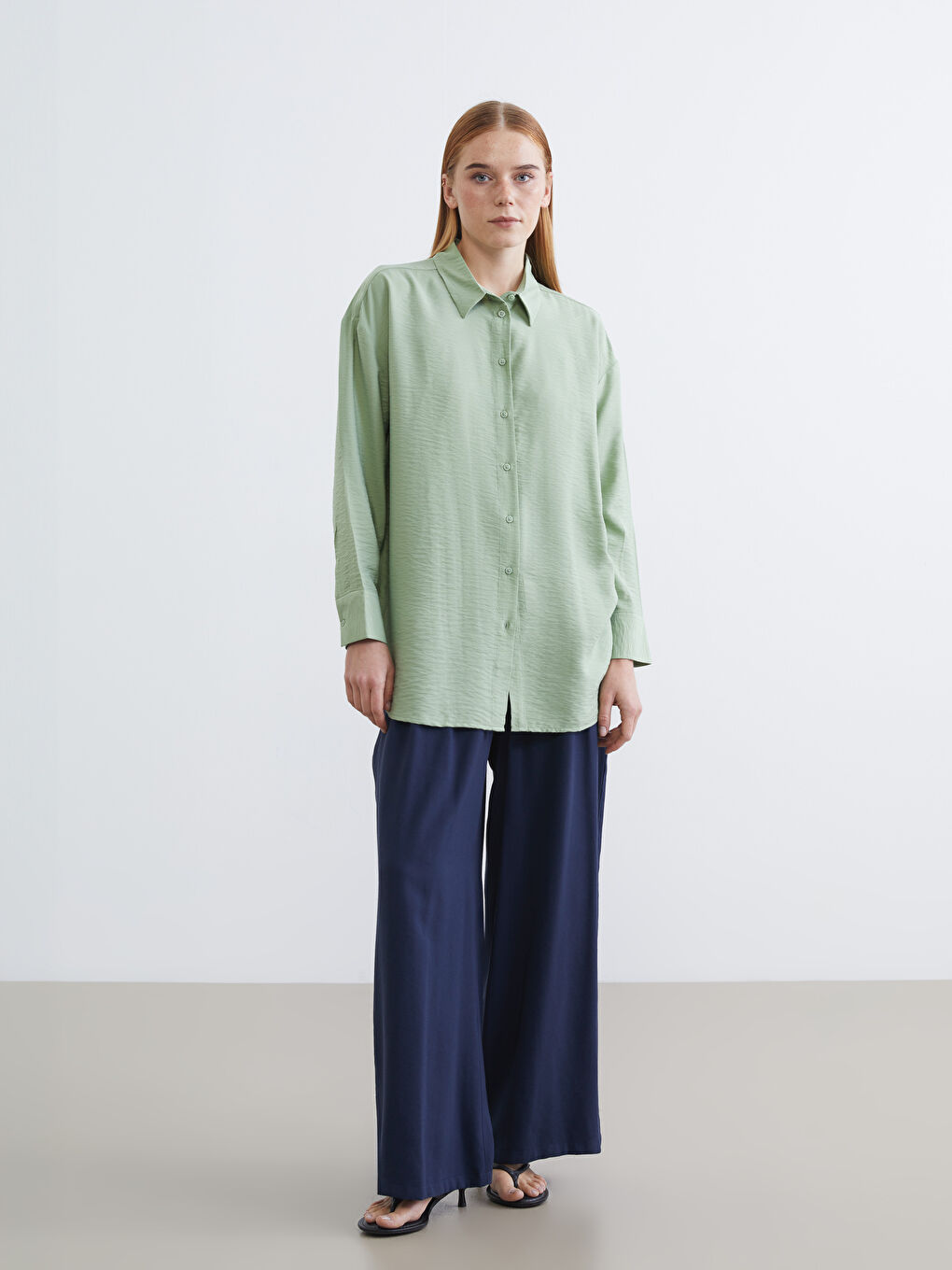 Әйелдерге арналған оверсайз саржа жейде туника-1