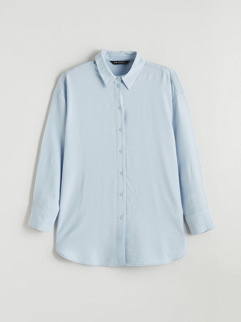 Mavi Oversize Gabardin Kadın Gömlek Tunik	-4