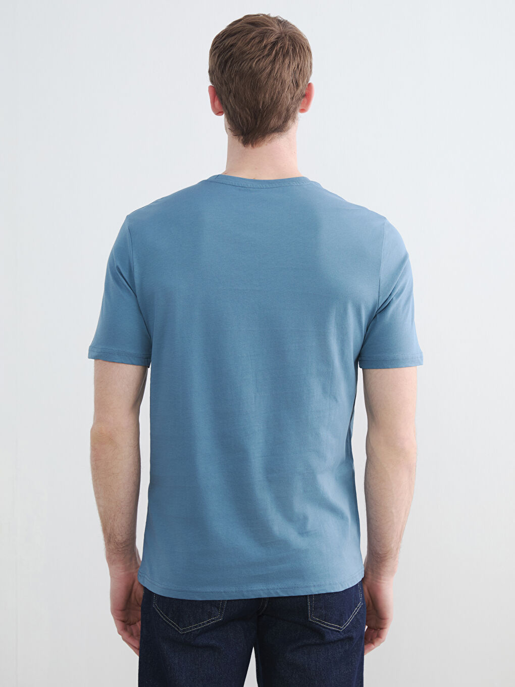 Crew Neck Printed Men's Knitted T-Shirt-3