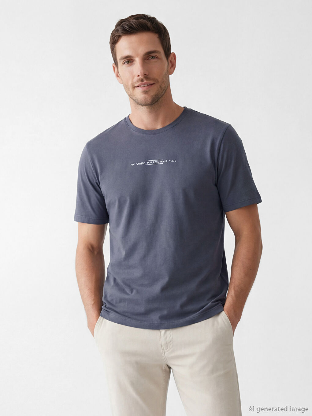 Crew Neck Printed Jersey Men's T-Shirt