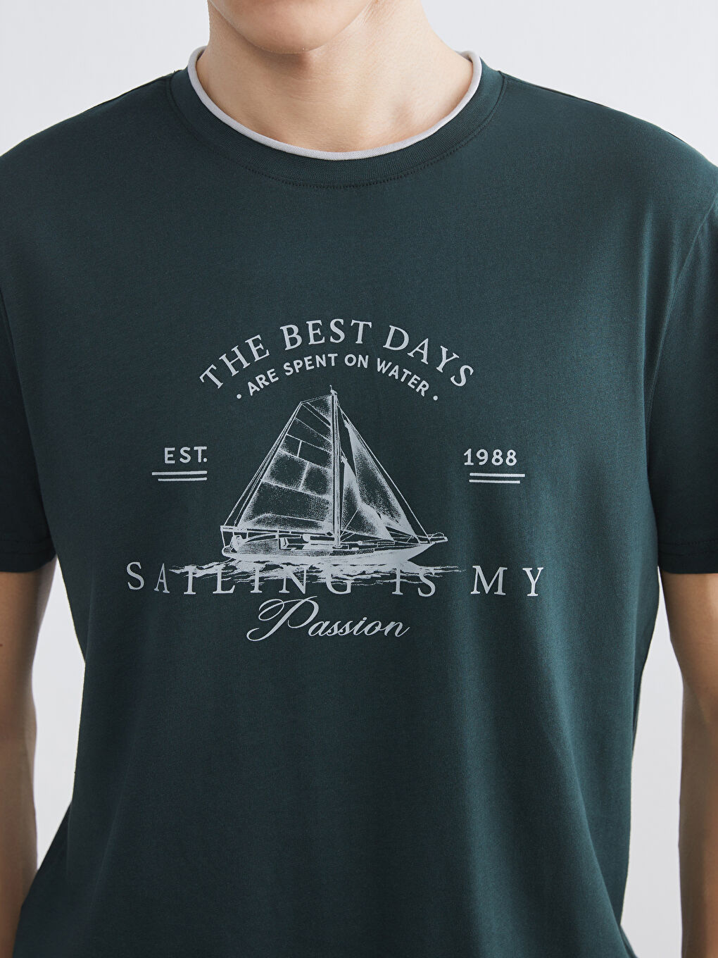 Футболка с круглым вырезом и принтом для мужское-2