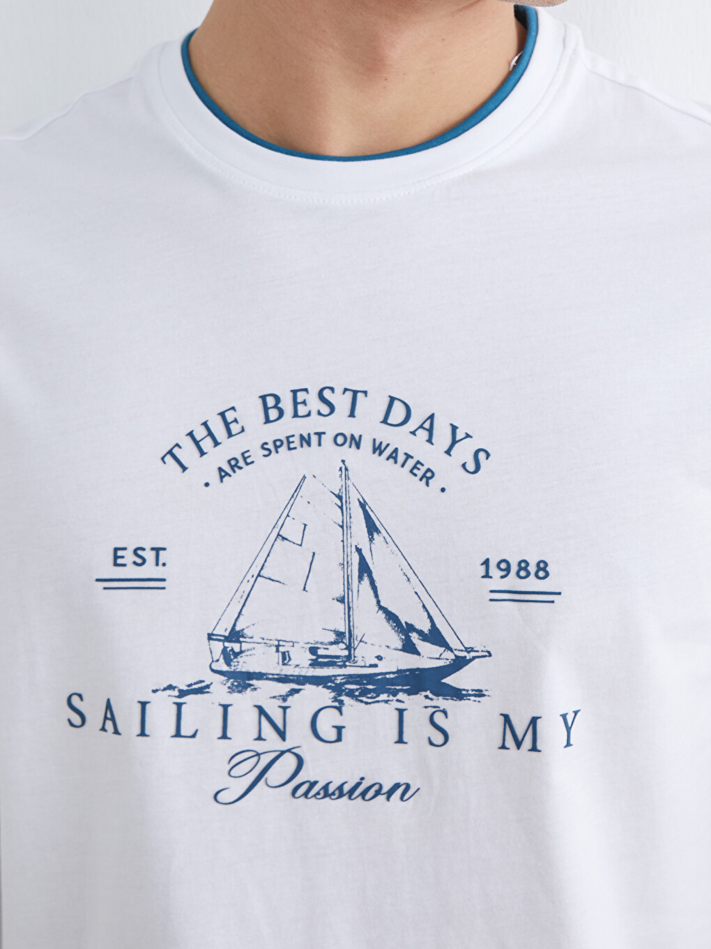 T-shirt I Stampuar Me Jakë Të Rrumbullakët Për Burra-2