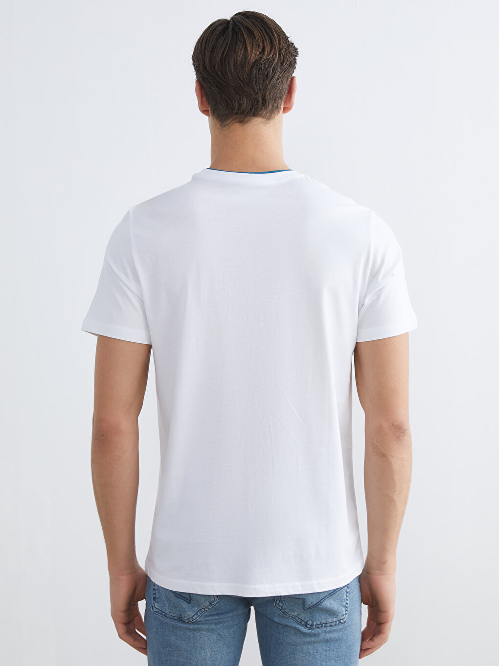 T-shirt I Stampuar Me Jakë Të Rrumbullakët Për Burra-3