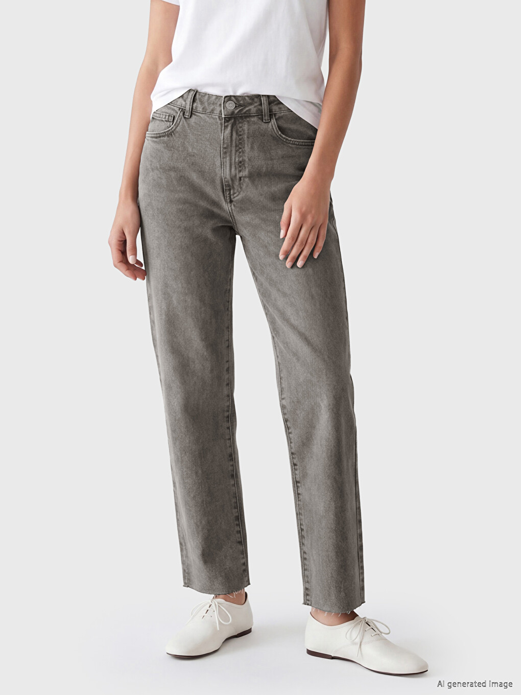 High Waisted Straight Fit Women's Jeans-1