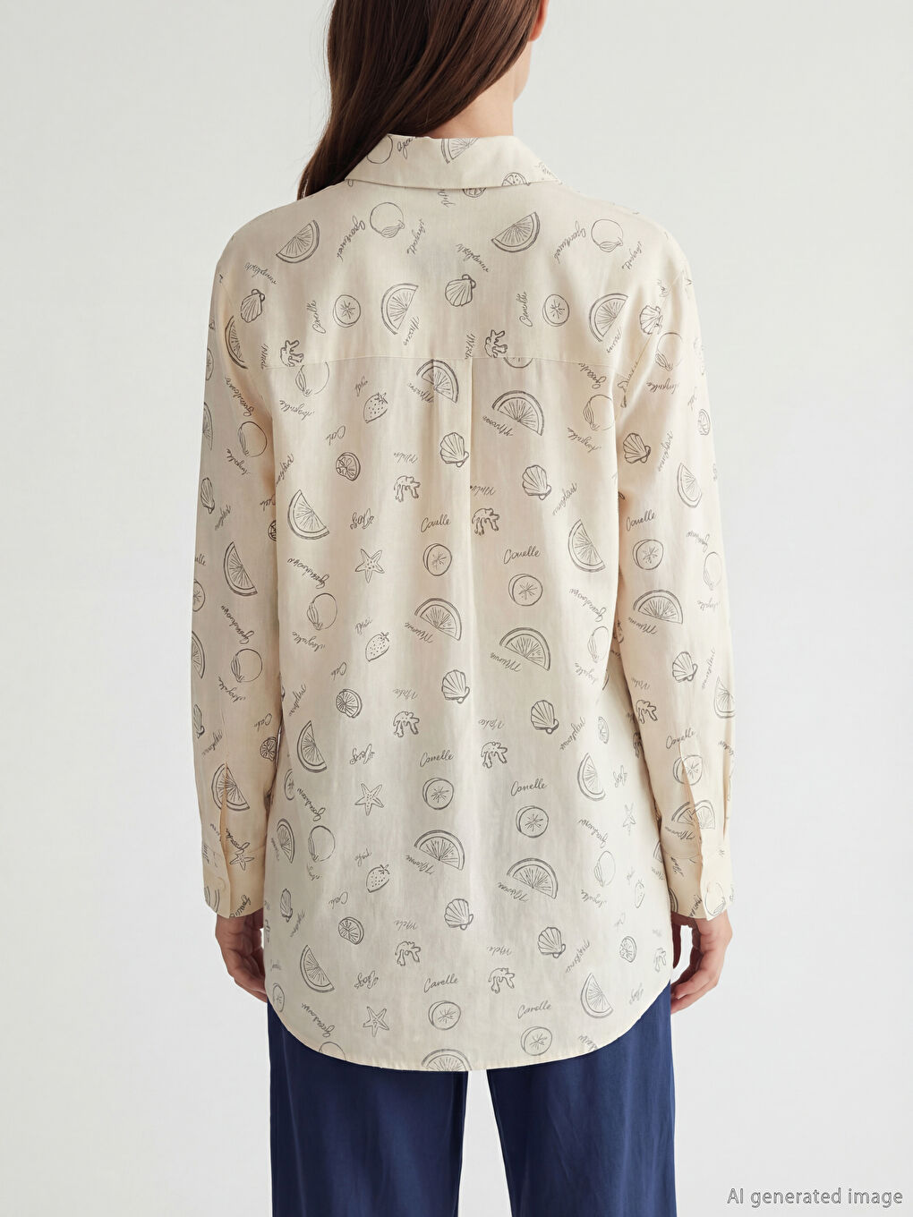 Patterned Oversize Women's Shirt Tunic-3