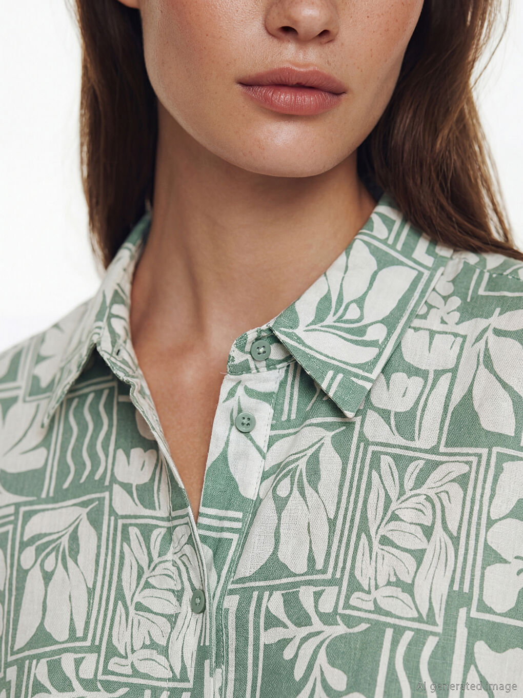 Desenli Oversize Kadın Gömlek Tunik-2