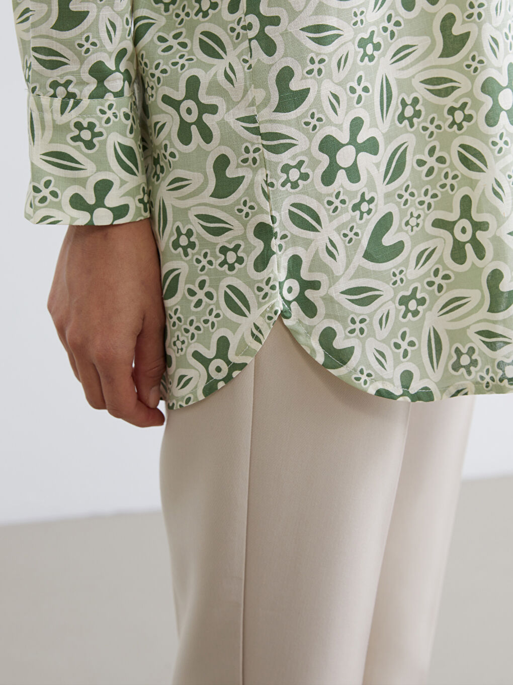 Patterned Oversized Women's Shirt Tunic-2