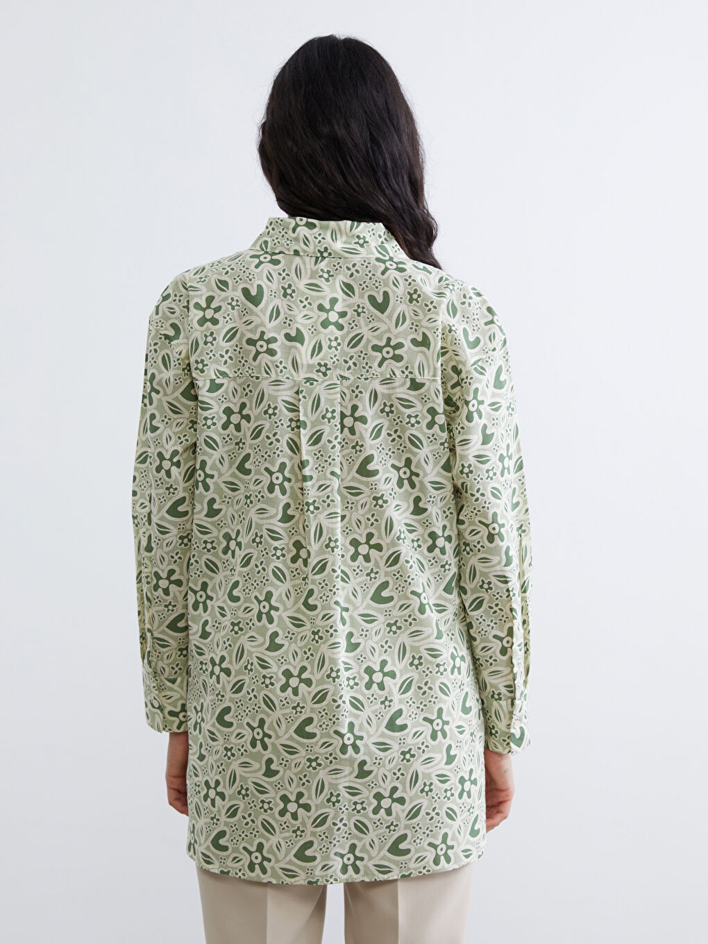 Patterned Oversized Women's Shirt Tunic-3