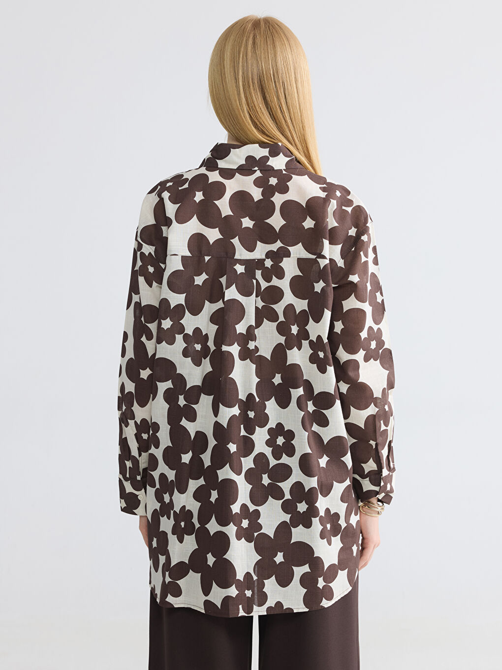 Жена Кафяво Риза-туника-3