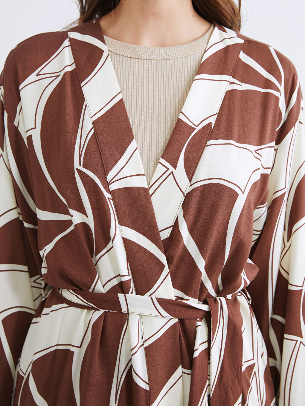 Woman BROWN Kimono-2