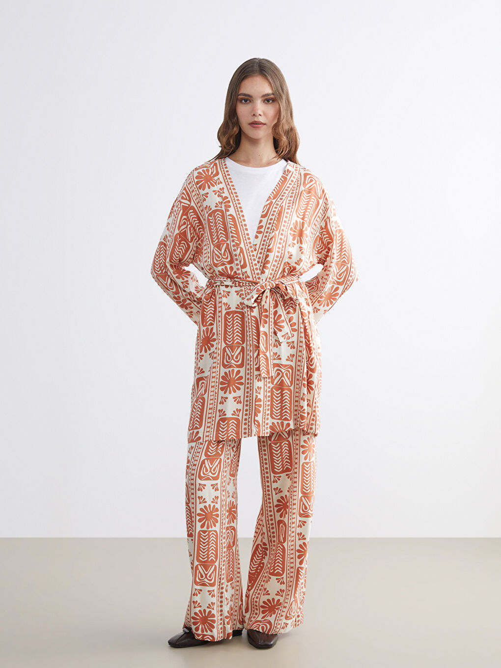 Woman ORANGE Kimono-1