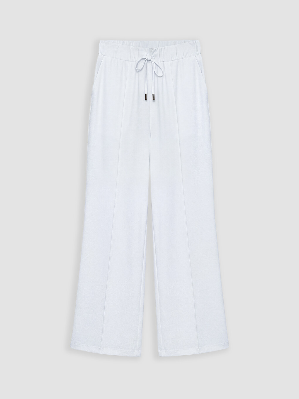 Pantaloni Largi cu Talie Elastică pentru Femei-4