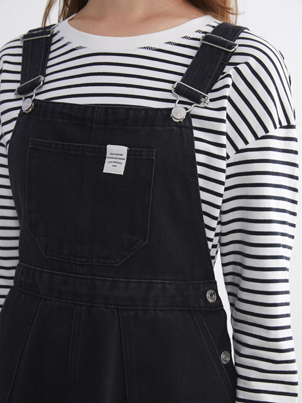 Square Neck Women's Denim Jumpsuit-2