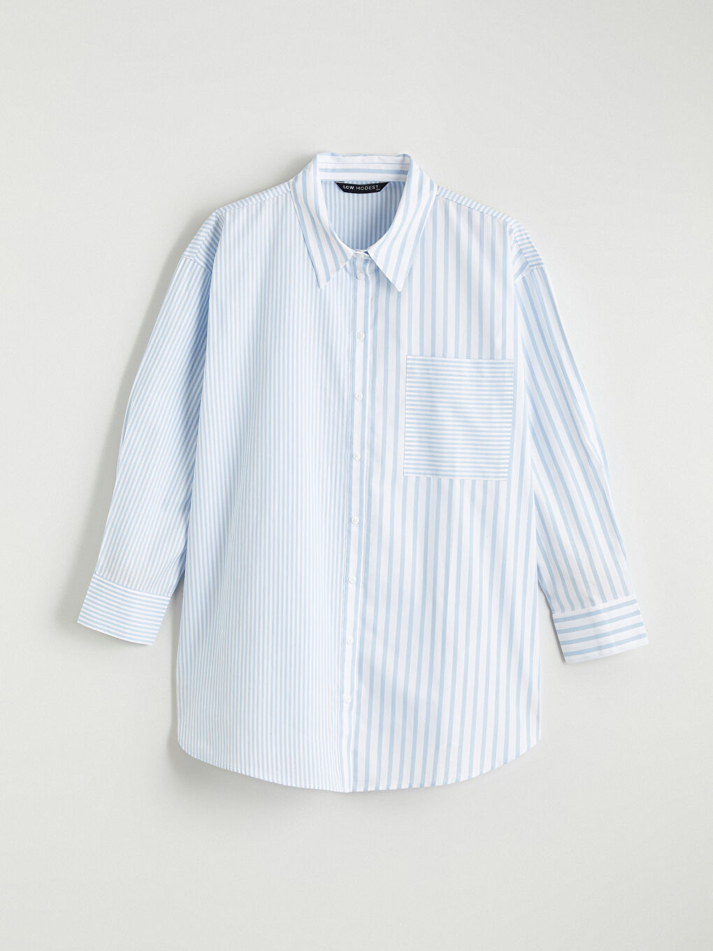 Striped Poplin Women's Shirt Tunic-4