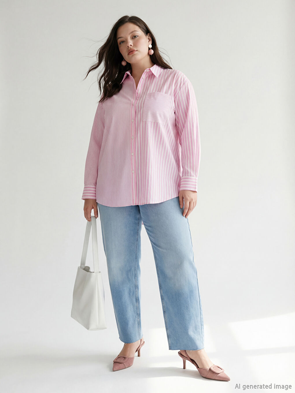 Striped Poplin Women's Shirt Tunic