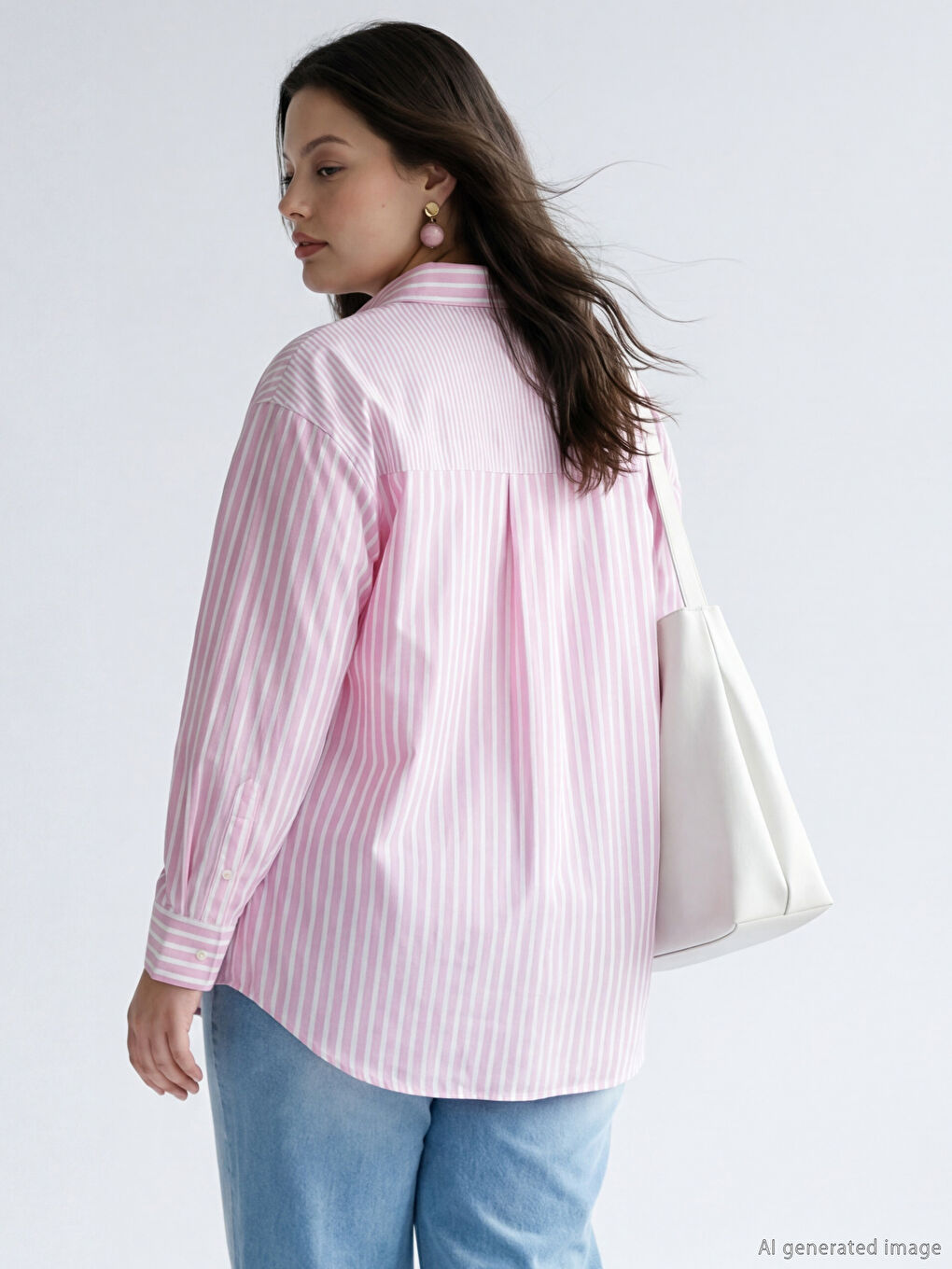 Striped Poplin Women's Shirt Tunic-2