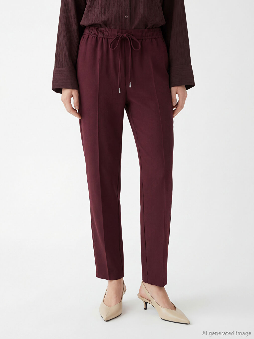 ქალი ბორდოსფერი შარვალი-1