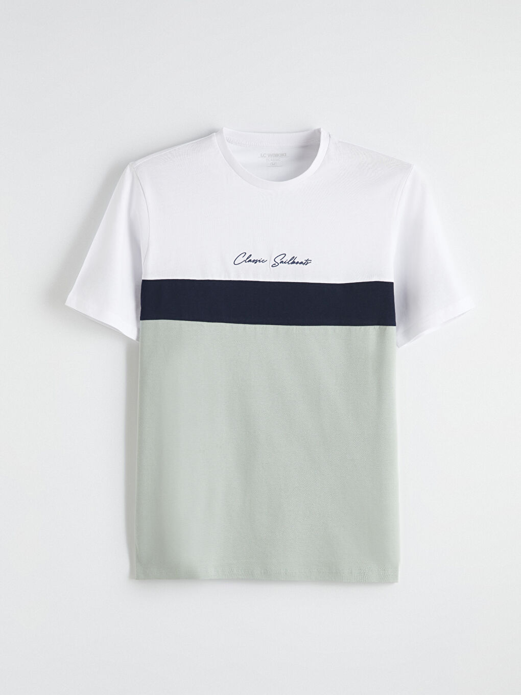 Crew Neck Color Block Jersey Men's T-Shirt-4