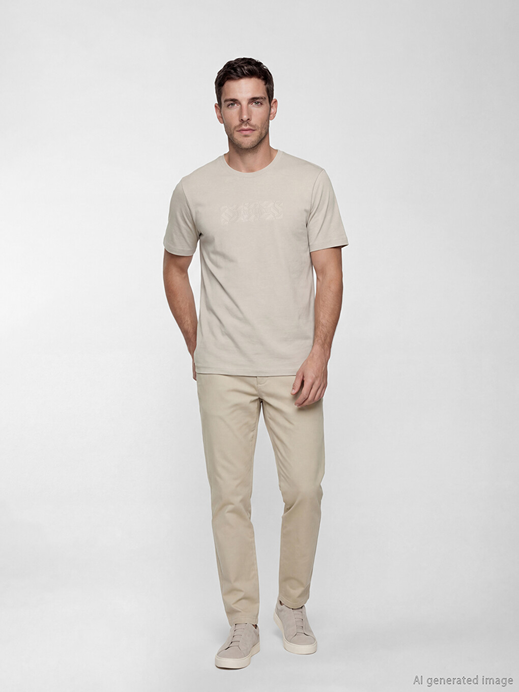 Crew Neck Printed Piqué Men's T-shirt-1