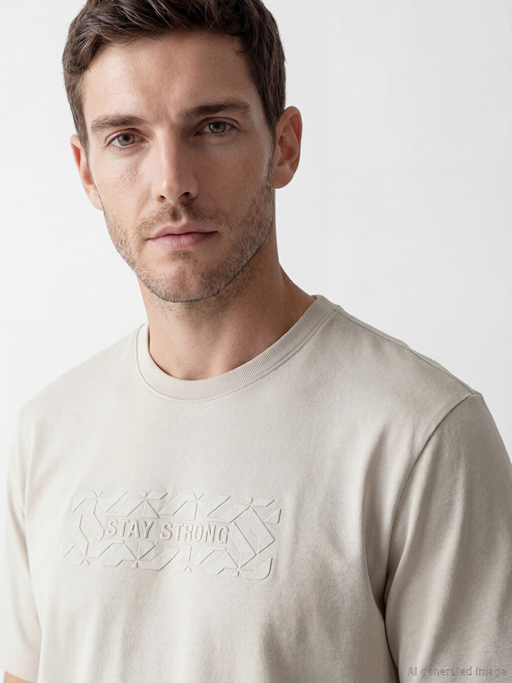 Crew Neck Printed Piqué Men's T-shirt-2