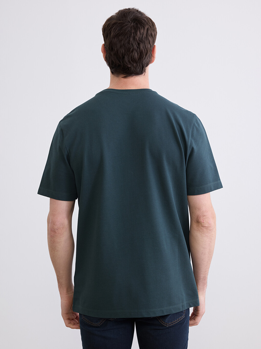 T-shirt Pique Me Jakë Të Rrumbullakët Të Stampuar Për Burra-3
