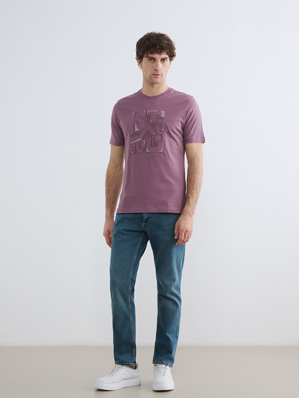 Crew Neck Printed Jersey Men's T-Shirt-1