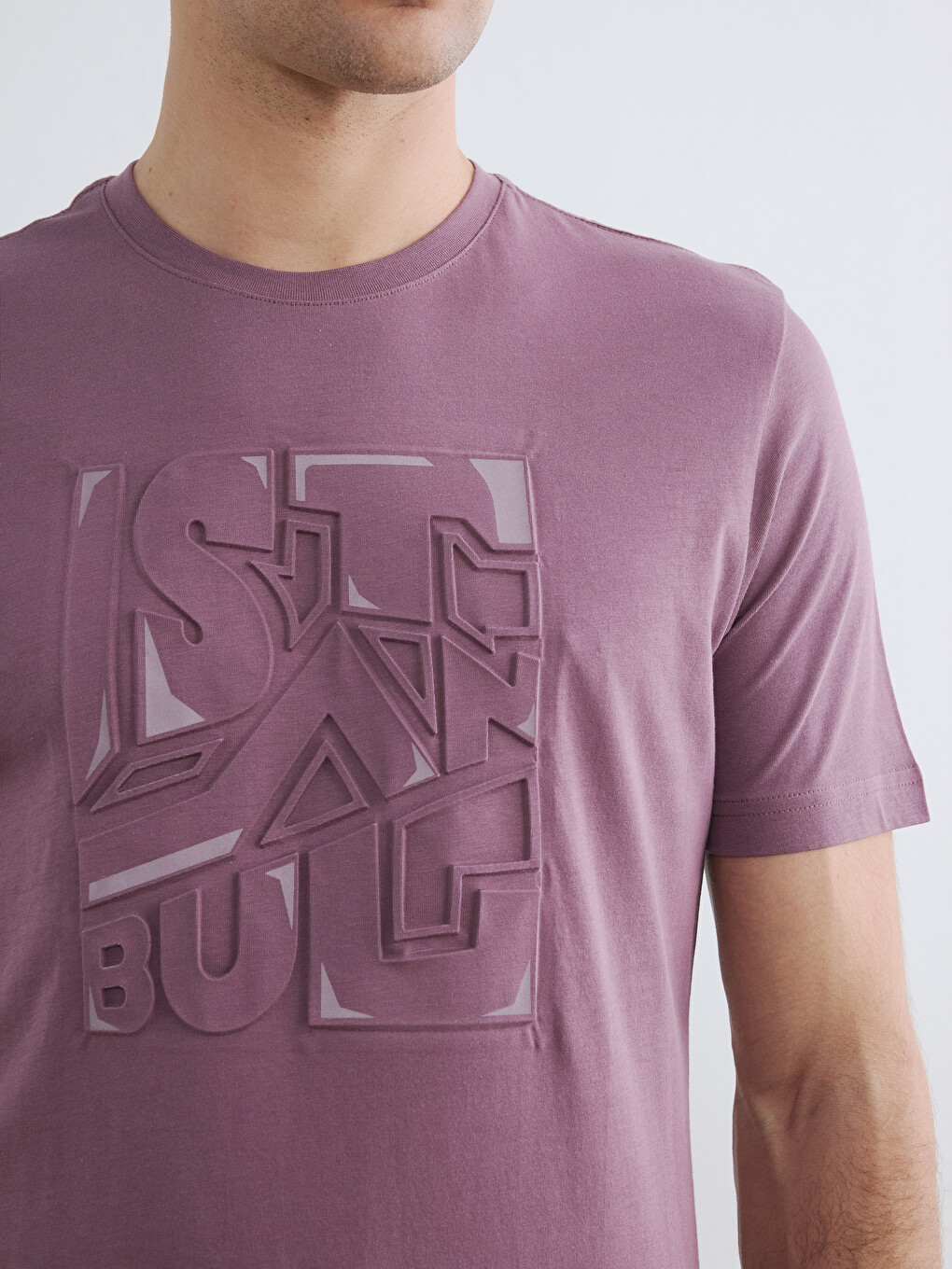 Crew Neck Printed Jersey Men's T-Shirt-2