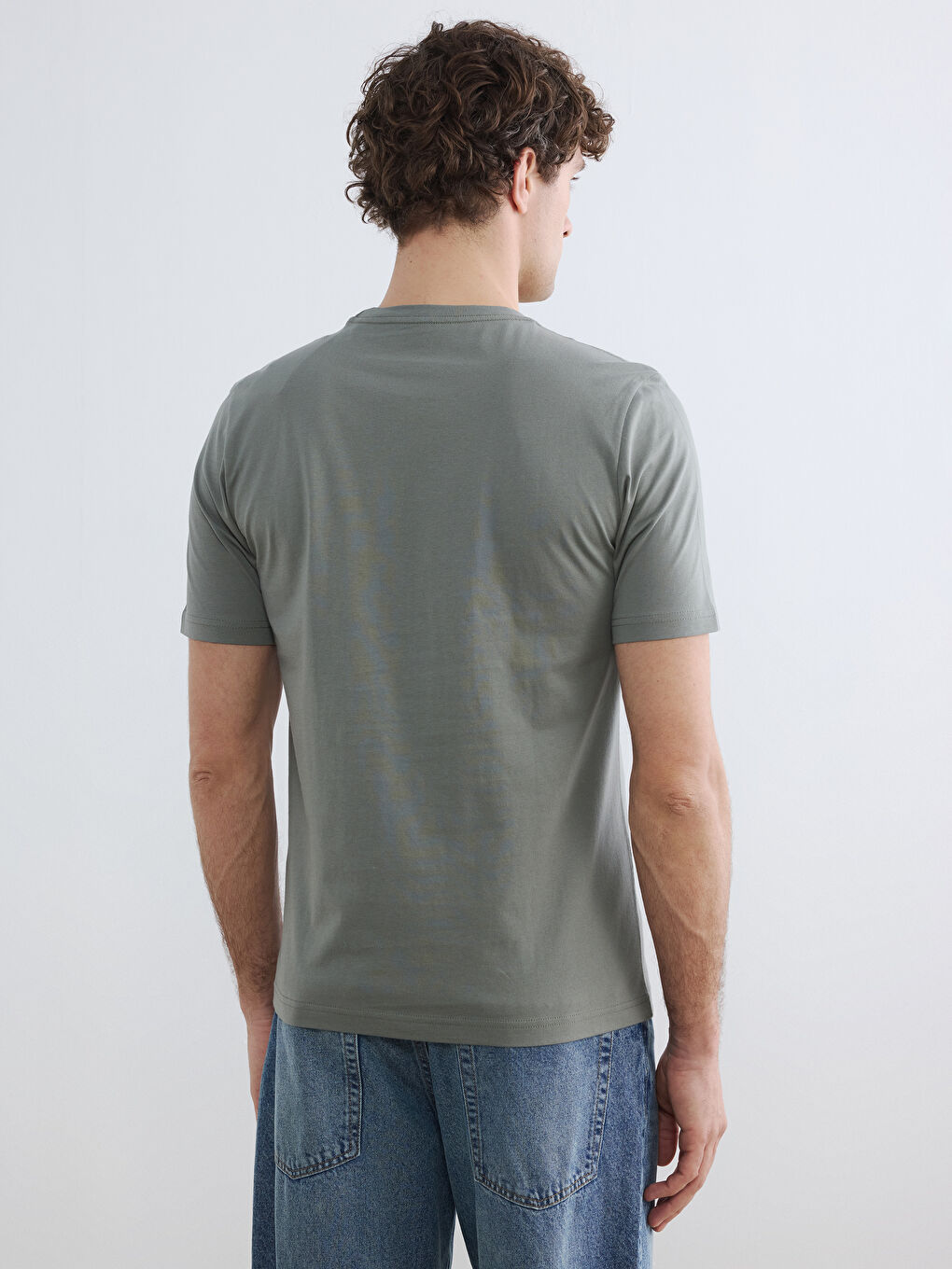 Tricou Jerseu Imprimat cu Guler Rotund pentru Bărbați-3