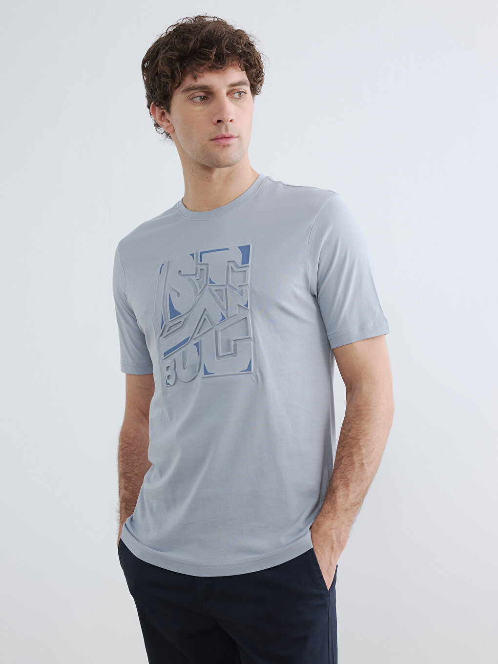 Crew Neck Printed Jersey Men's T-Shirt