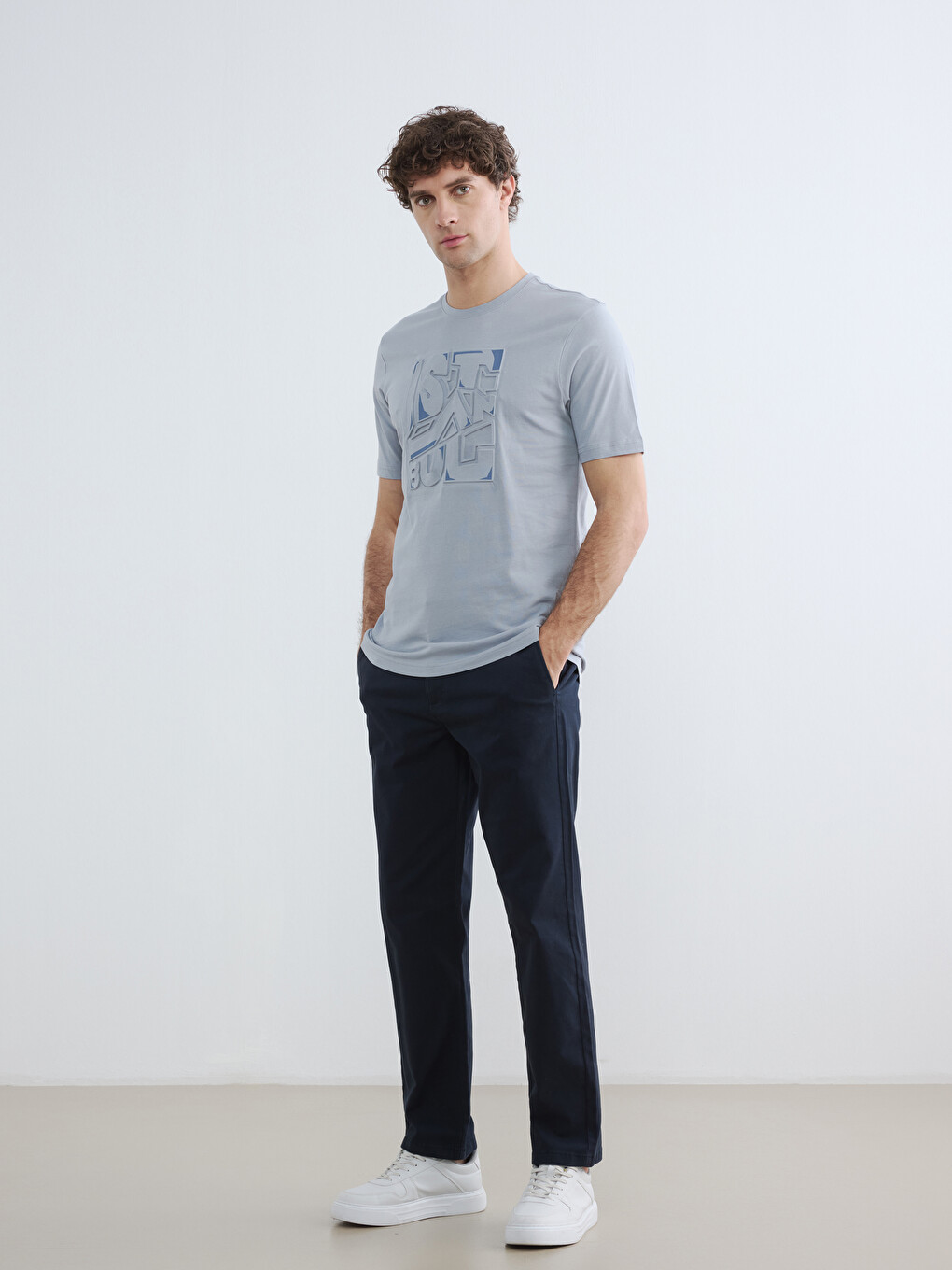 Crew Neck Printed Jersey Men's T-Shirt-1