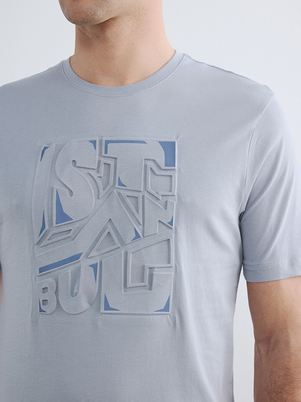 Crew Neck Printed Jersey Men's T-Shirt-2
