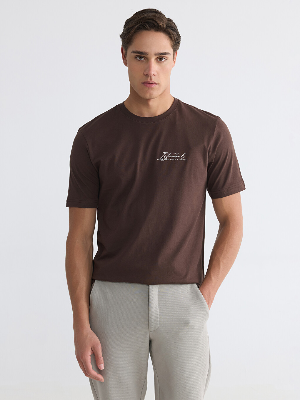 Crew Neck Istanbul Printed Men's T-Shirt