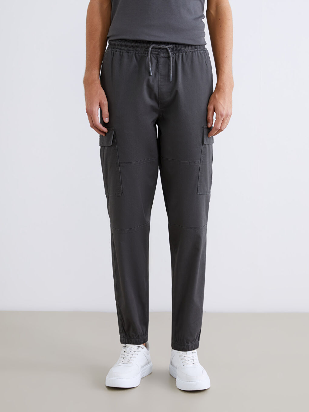 Antrasit Standart Kalıp Gabardin Erkek Pantolon-1