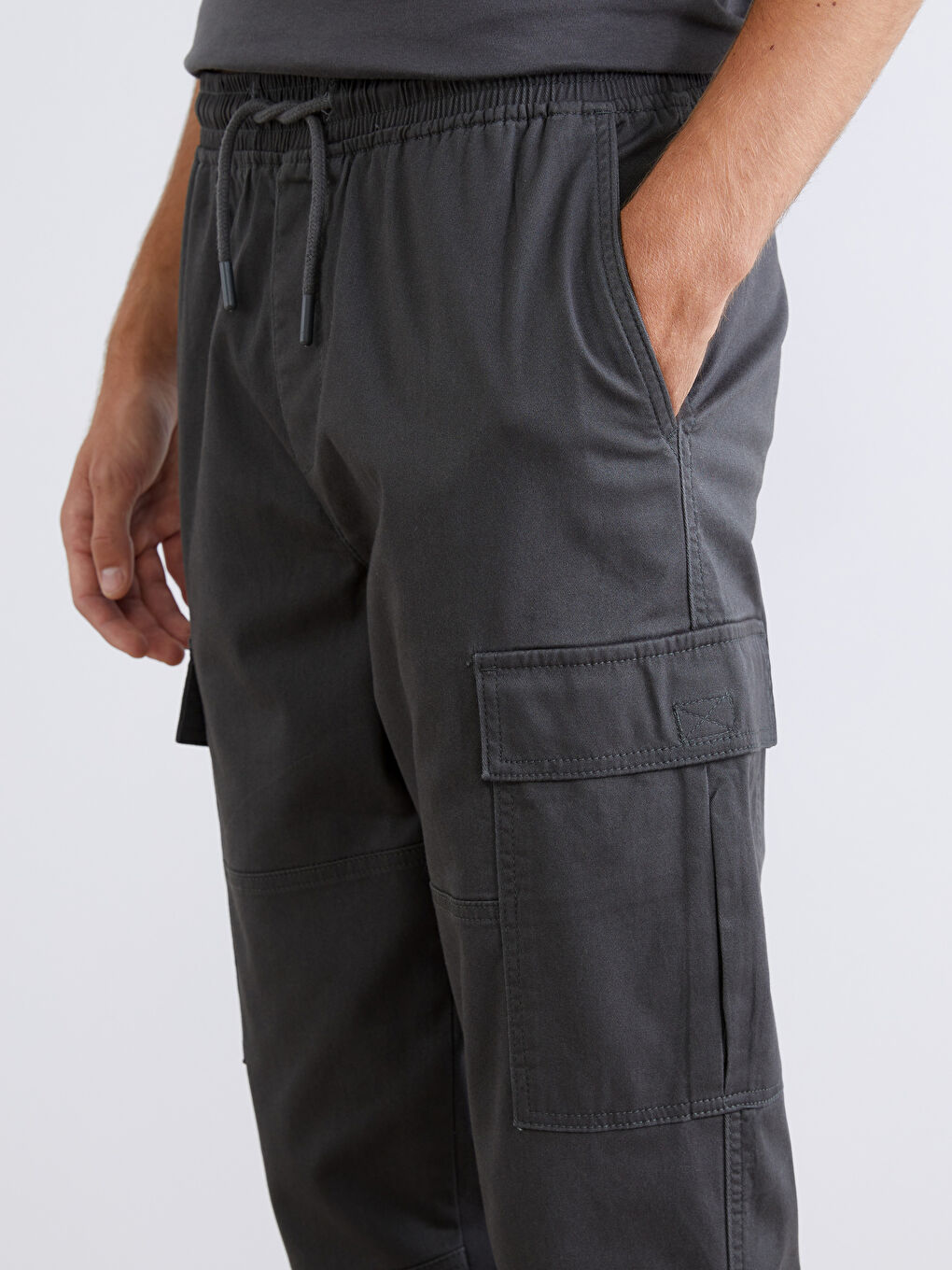 Antrasit Standart Kalıp Gabardin Erkek Pantolon-2