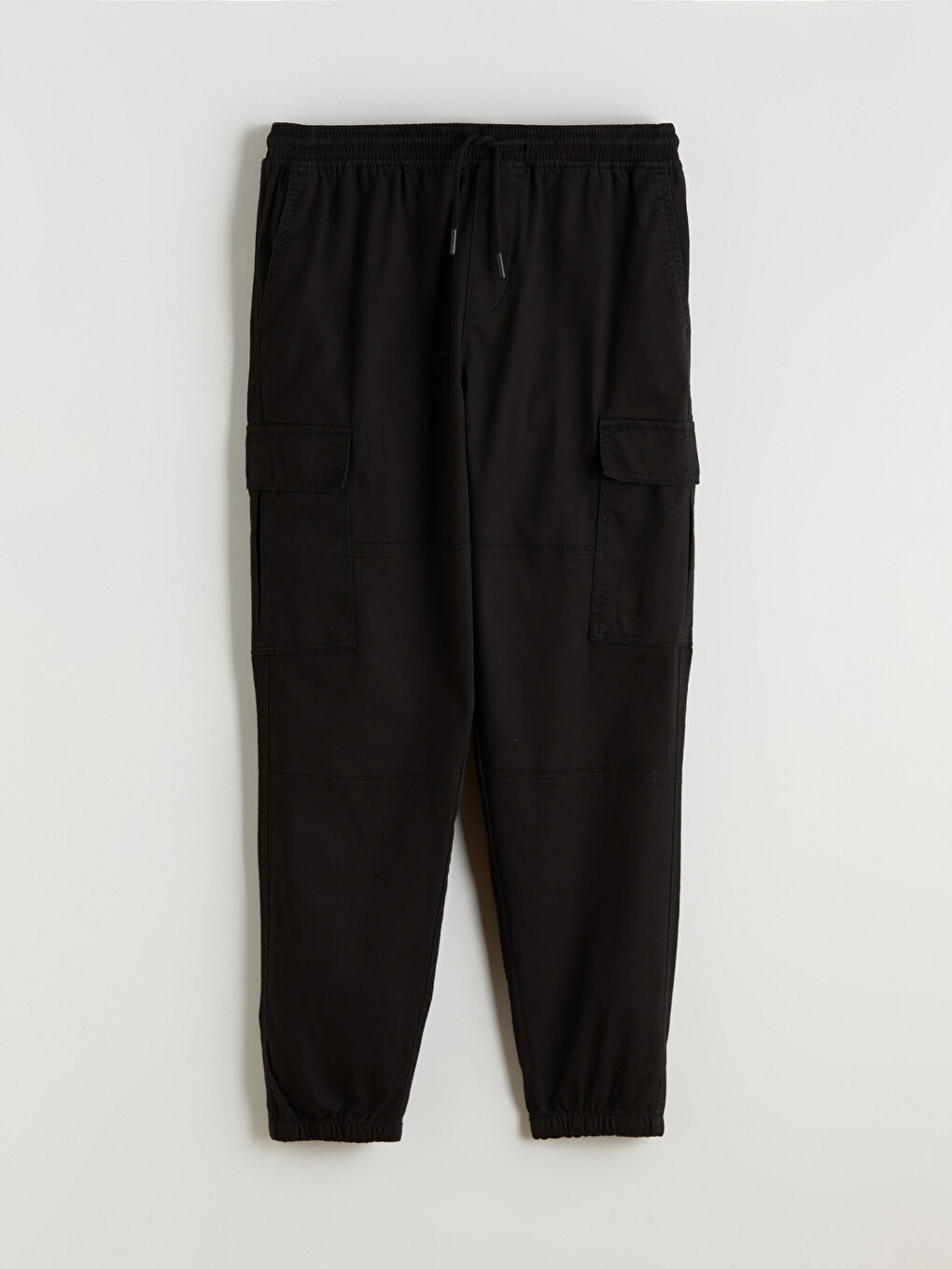 Siyah Standart Kalıp Gabardin Erkek Pantolon-4