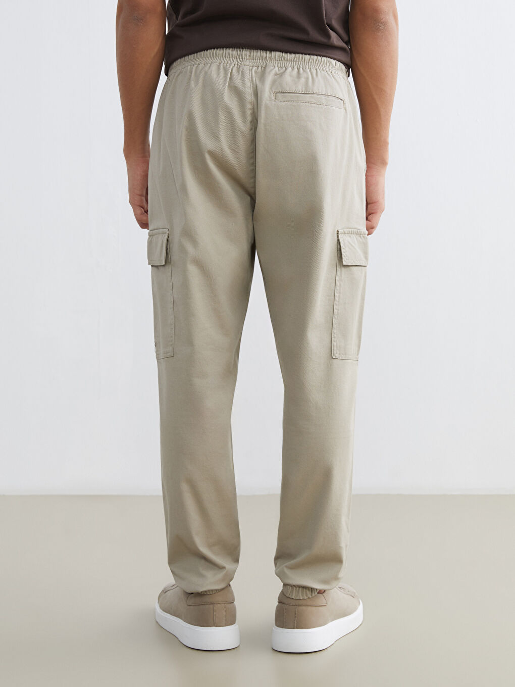 Bej Standart Kalıp Gabardin Erkek Pantolon-3