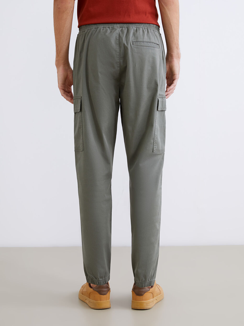 Haki Standart Kalıp Gabardin Erkek Pantolon-3