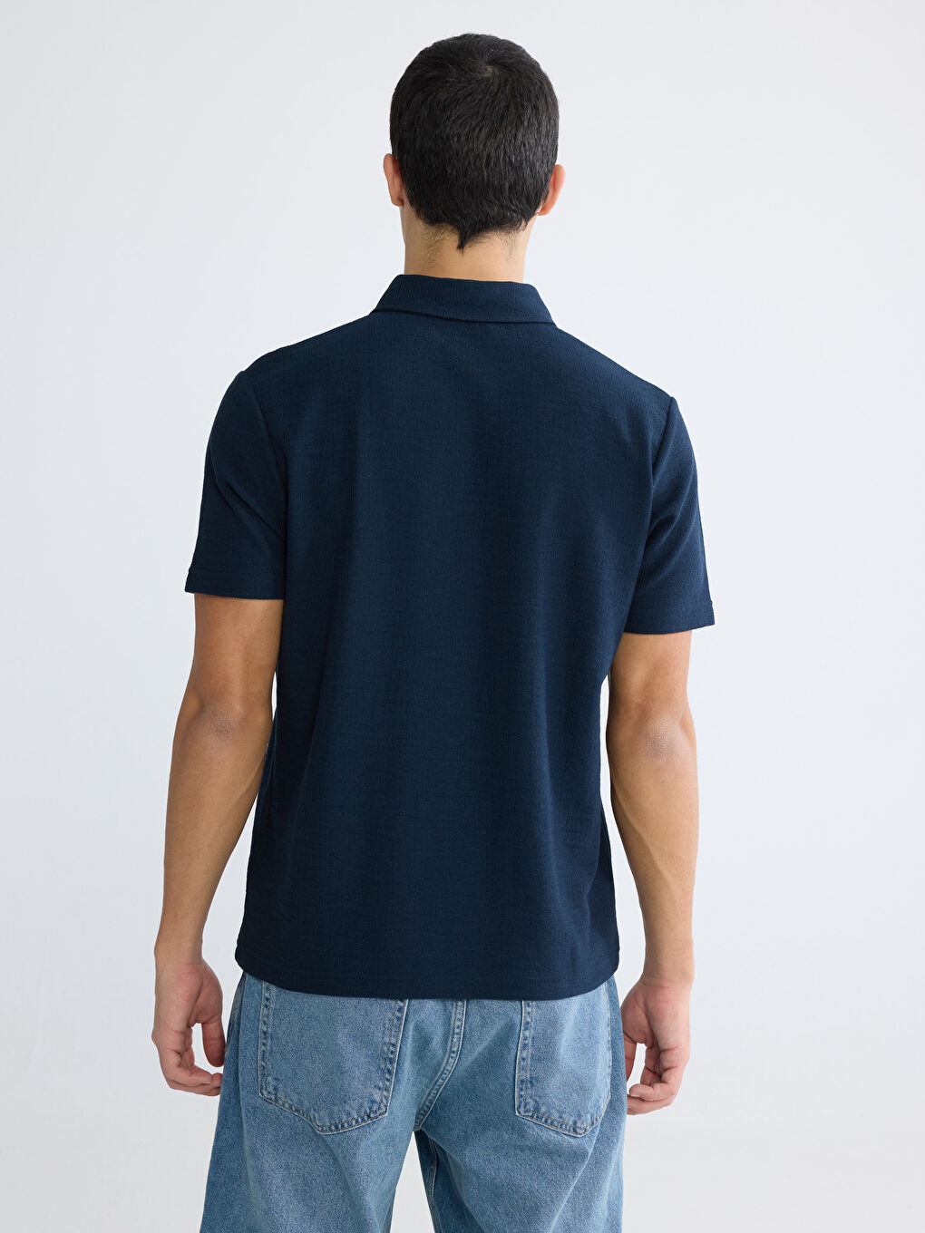 Lacivert Polo Yaka Erkek Tişört-3