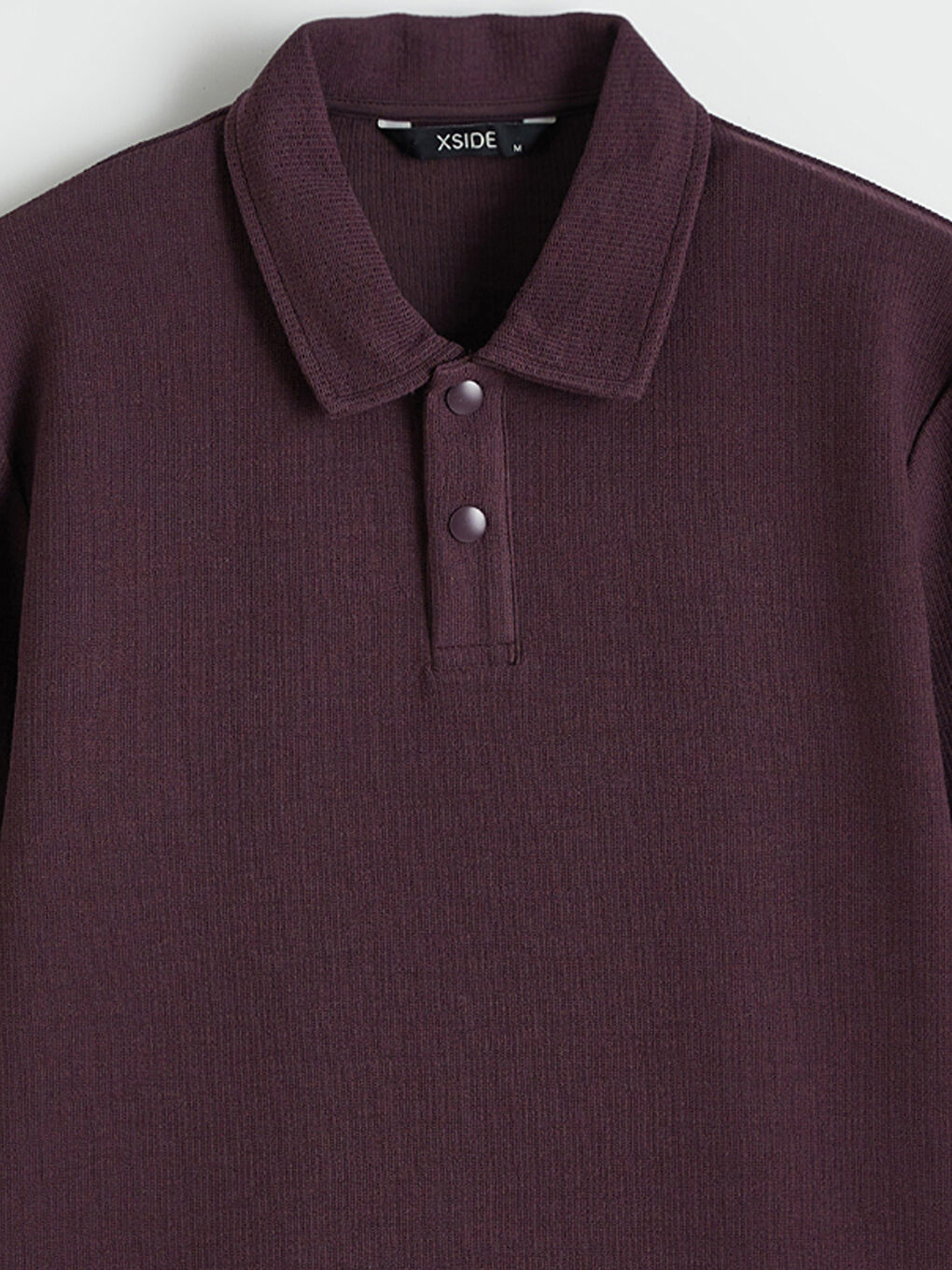 Mürdüm Polo Yaka Erkek Tişört-5