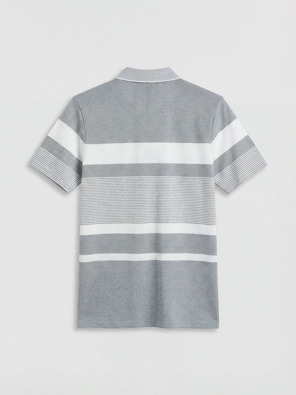 İndigo Polo Yaka Çizgili Erkek Pike Tişört-1