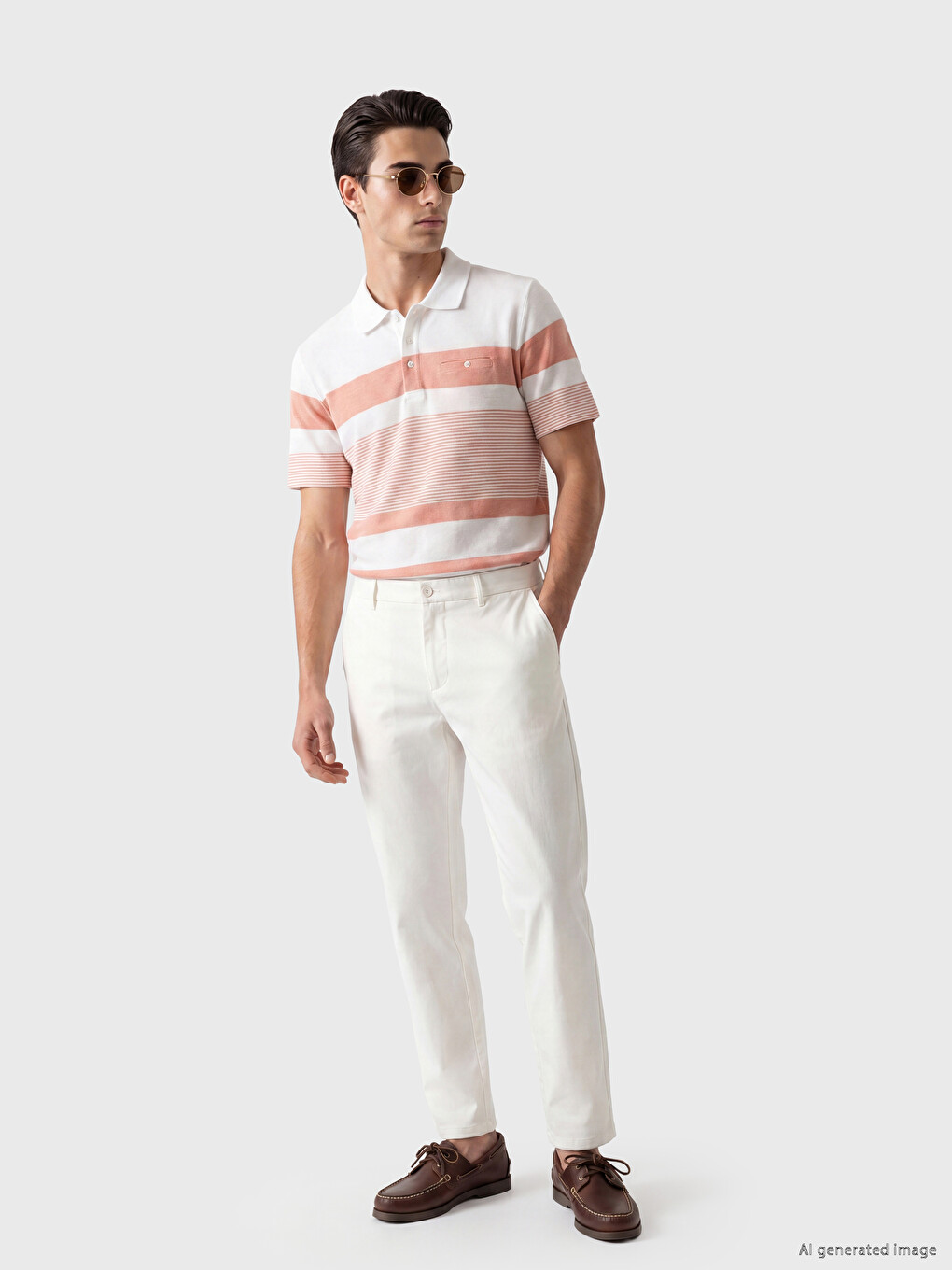Polo Collar Pique Men's T-shirt-1