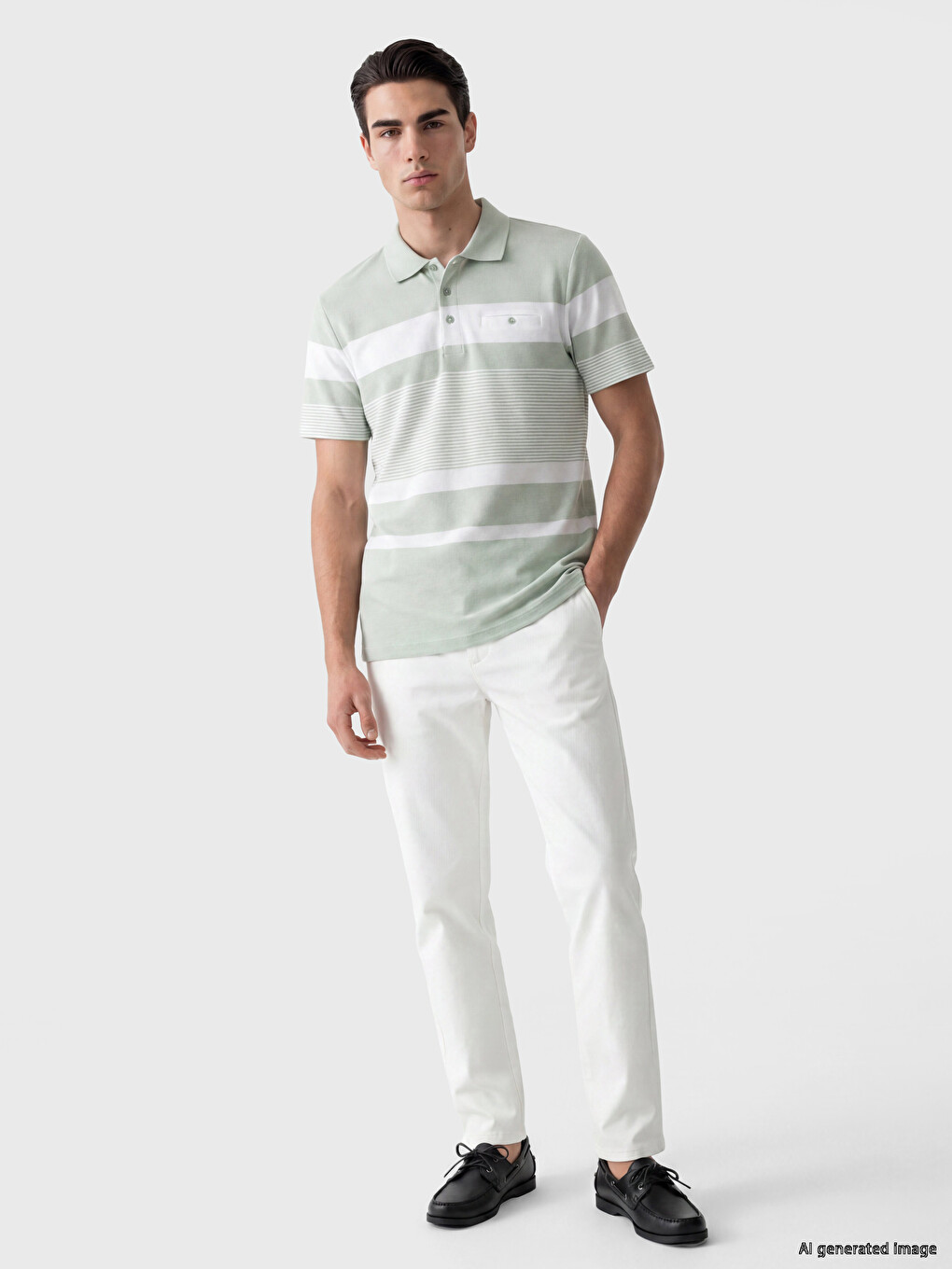 Polo Striped Men's Pique T-shirt-1