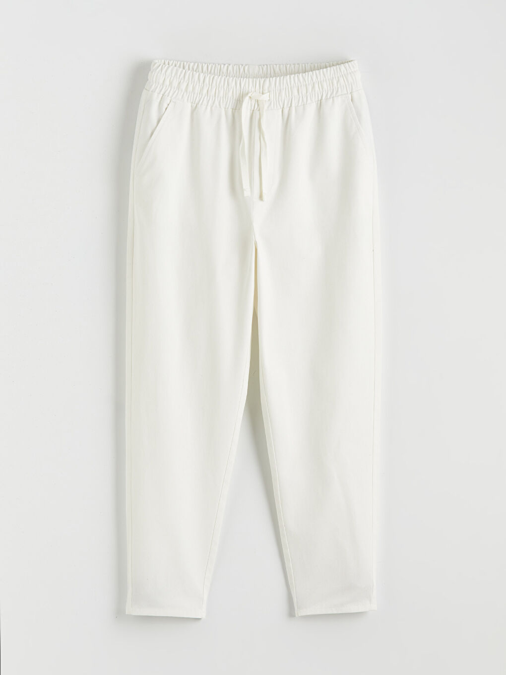 Elastic Waist Carrot Fit Women's Trousers-4