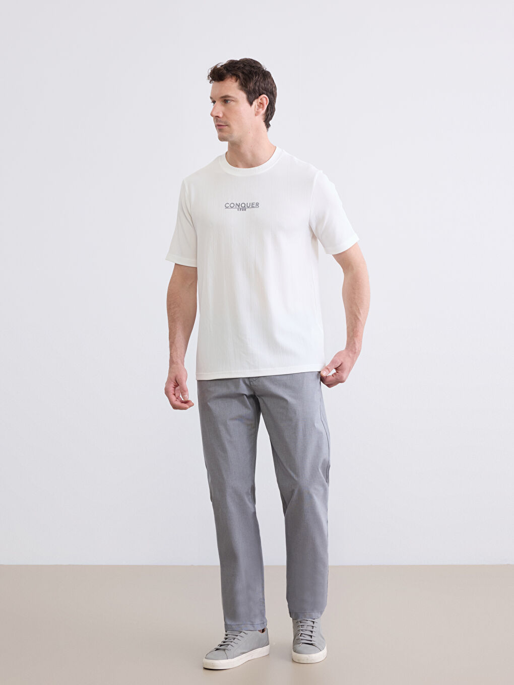 Μπλουζάκι Ανδρικό με Στρογγυλή Λαιμόκοψη και Εκτύπωση-3