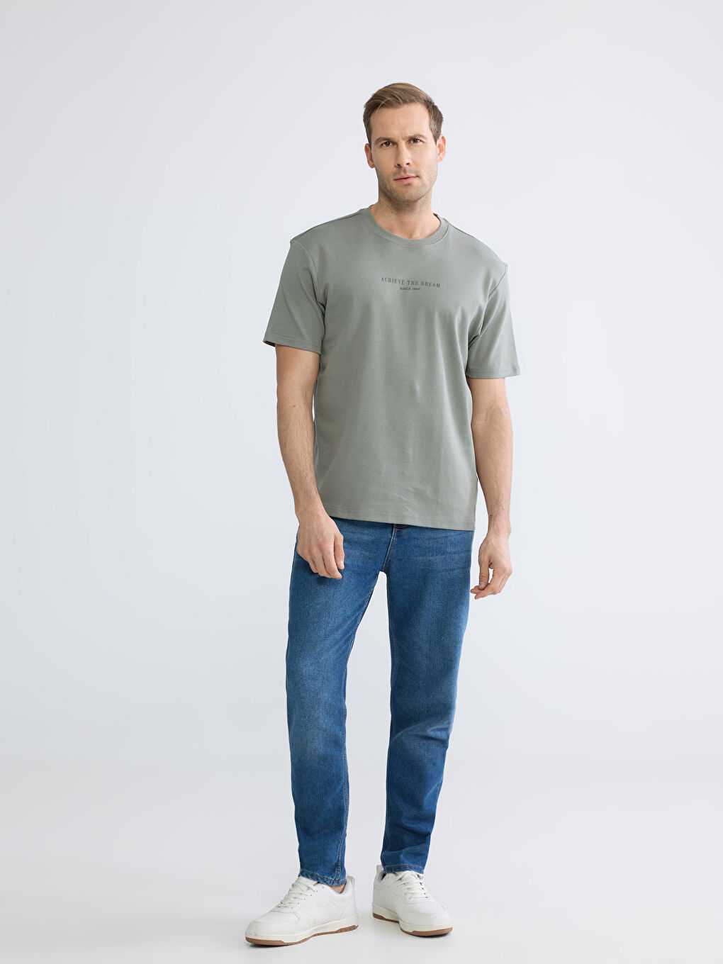 Oversized Fit Crew Neck Printed Men's T-Shirt-1