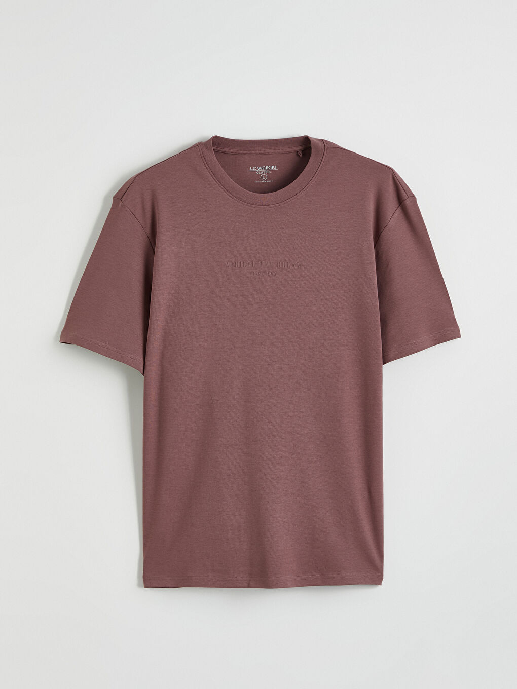 Pembe Oversize Fit Bisiklet Yaka Baskılı Erkek Tişört-4