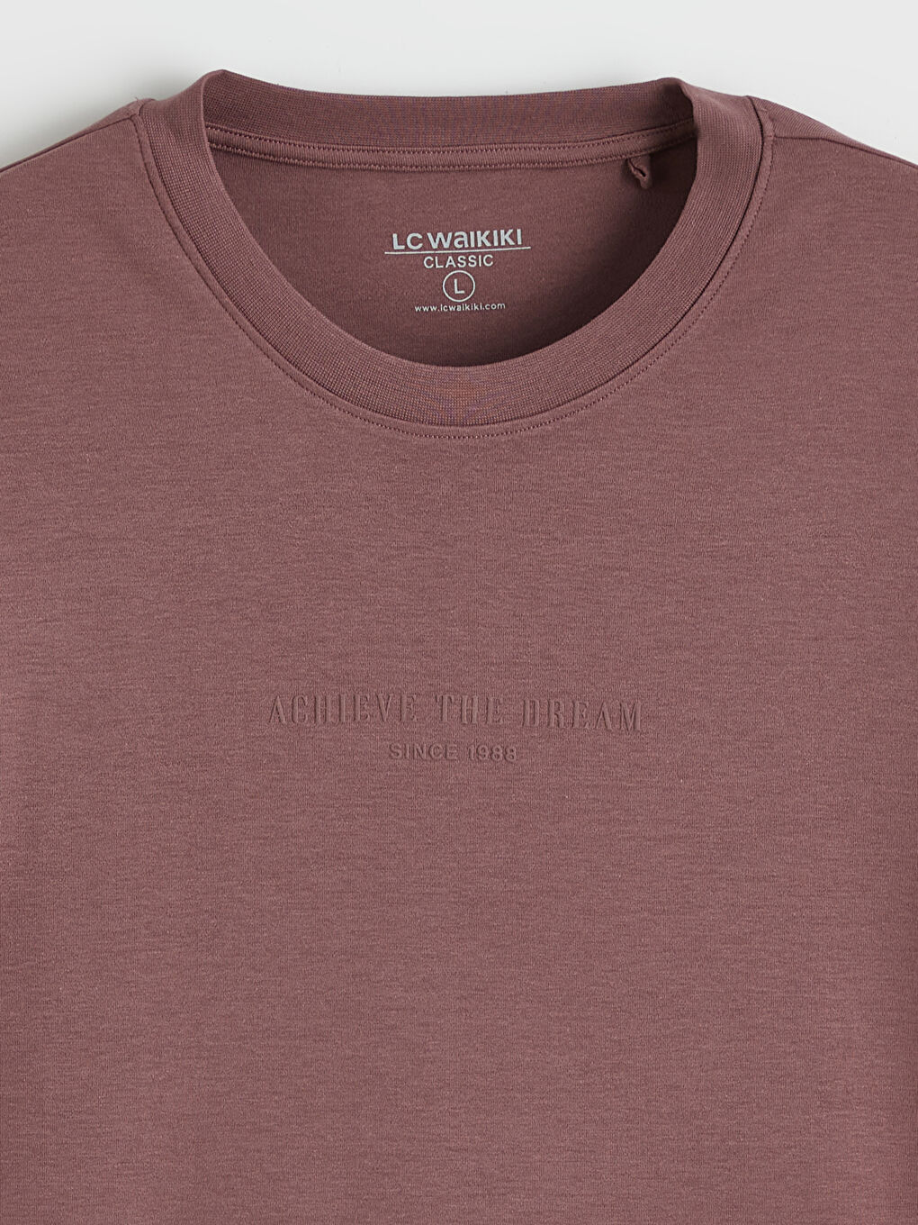 Pembe Oversize Fit Bisiklet Yaka Baskılı Erkek Tişört-5